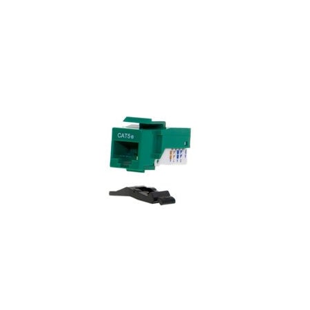 Cable Wholesale Cat5e Keystone Jack, Green, Toolless, RJ45 Female 311-120GR